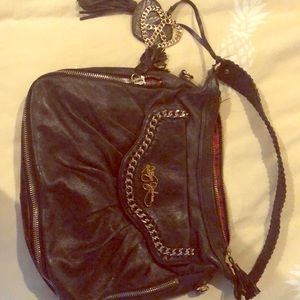 Betsey Johnson rare leather bag with gold plating